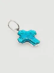 All Saints' Cross Pendant 1,1 cm - Blue of Lourdes