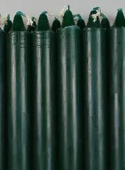 12 Solid Colour Prayer Candles - Fir Green
