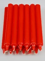12 Solid Colour Prayer Candles - Red