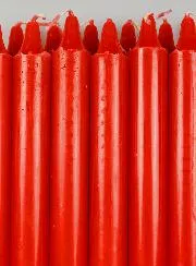 12 Solid Colour Prayer Candles - Red