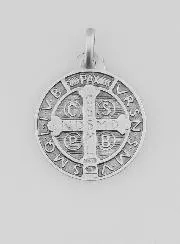 Saint Benedict Solid Silver Medal - 1,8 cm