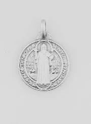 Saint Benedict Solid Silver Medal - 1,8 cm