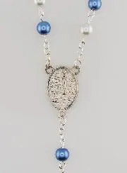 Lourdes Rosary with Mother of Pearl Beads - Jewellery Case