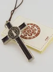Saint Benedict Cross Pendant - Brown - 8 cm