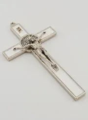 Saint Benedict Crucifix - White Metal