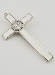 Saint Benedict Crucifix - White Metal