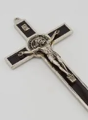 Saint Benedict Crucifix Cross 20 cm - Brown Metal
