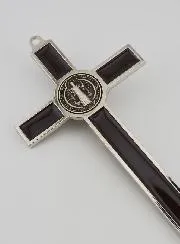 Saint Benedict Crucifix Cross 20 cm - Brown Metal