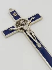 Saint Benedict Cross 20 cm - Blue Metal
