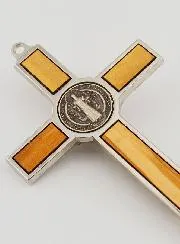 Saint Benedict Olive Wood Cross - 12 cm