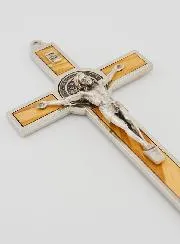 Saint Benedict Olive Wood Crucifix Cross - 21 cm