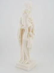 Virgin Mary with Baby Jesus Alabaster Statue - 25 cm