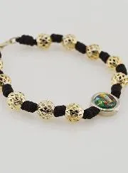 Openwork Beads & Medal of Lourdes Decade Rosary Bracelet