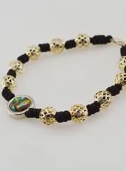 Openwork Beads & Medal of Lourdes Decade Rosary Bracelet