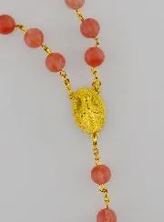 Rosary Rose Beads and Gold Plated Chain