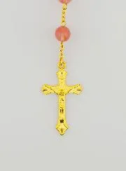 Luxury Fashion Rosary with Genuine Quartz Beads on a Gold Chain