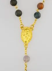 Rosary Agate Style and Gold Plated Chain