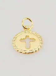 Gold Plated Cross Medal - 1,3 cm